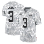 Kooe C.Browns #3 Jerry Jeudy Player Arctic Camo Salute to Service Limited Home Game Stitched Jerseys
