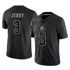 KooeC.Browns #3 Jerry Jeudy Player Black RFLCTV Limited Stitched Jerseys