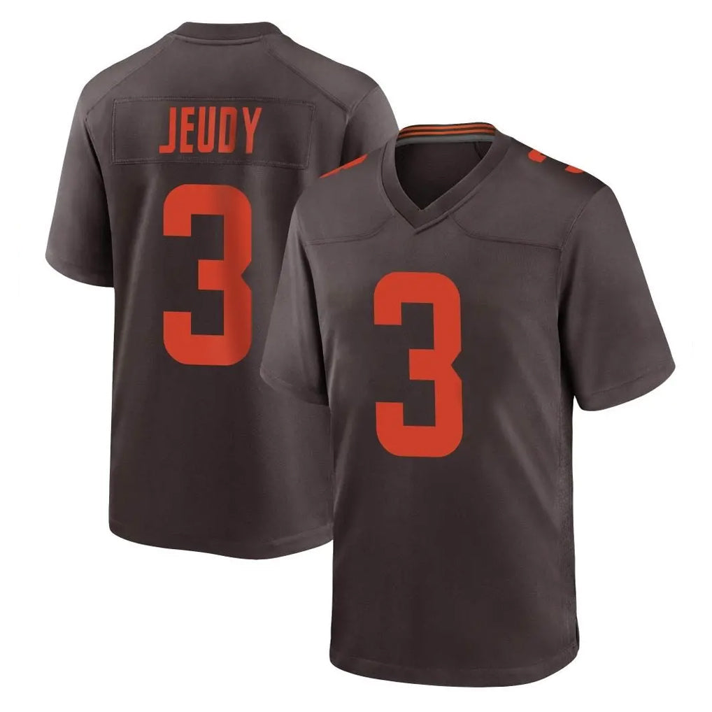 Kooe C.Browns #3 Jerry Jeudy Player Brown Alternate Home Game Stitched Jerseys