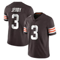 Kooe C.Browns #3 Jerry Jeudy Player Brown Color Vapor Untouchable Limited Home Game Stitched Jerseys