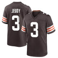 Kooe C.Browns #3 Jerry Jeudy Player Brown Home Game Stitched Jerseys