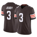 KooeC.Browns #3 Jerry Jeudy Player Brown Vapor F.U.S.E. Limited Stitched Jerseys