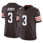 KooeC.Browns #3 Jerry Jeudy Player Brown Vapor F.U.S.E. Limited Stitched Jerseys