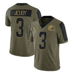 Kooe C.Browns #3 Jerry Jeudy Player Olive Salute to Service Limited Home Game Stitched Jerseys