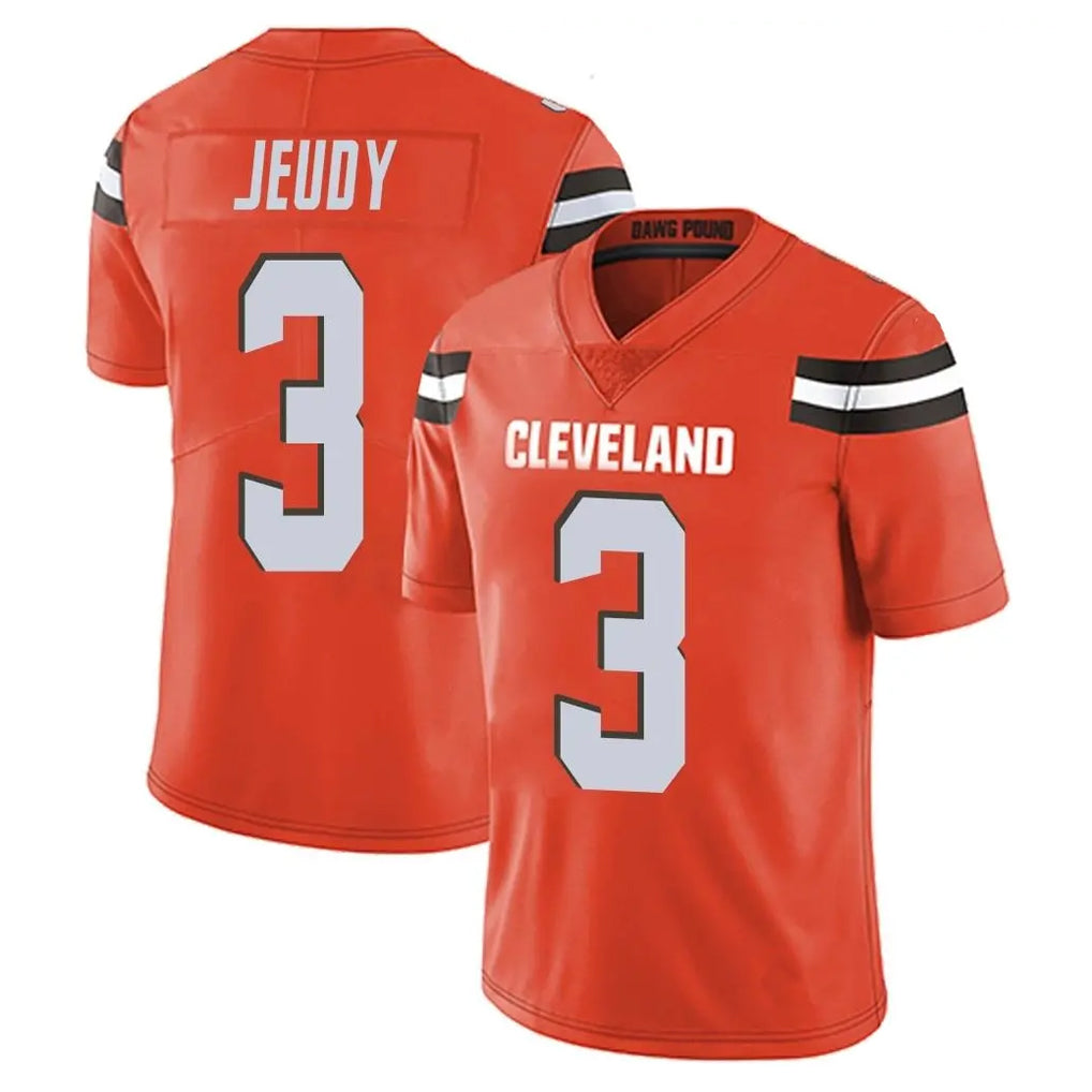 Kooe C.Browns #3 Jerry Jeudy Player Orange Alternate Vapor Untouchable Limited Home Game Stitched Jerseys