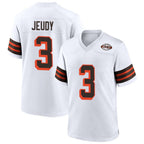 KooeC.Browns #3 Jerry Jeudy Player White Alternate Home Game Stitched Jerseys