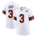 Kooe C.Browns #3 Jerry Jeudy Player White Alternate Home Game Stitched Jerseys