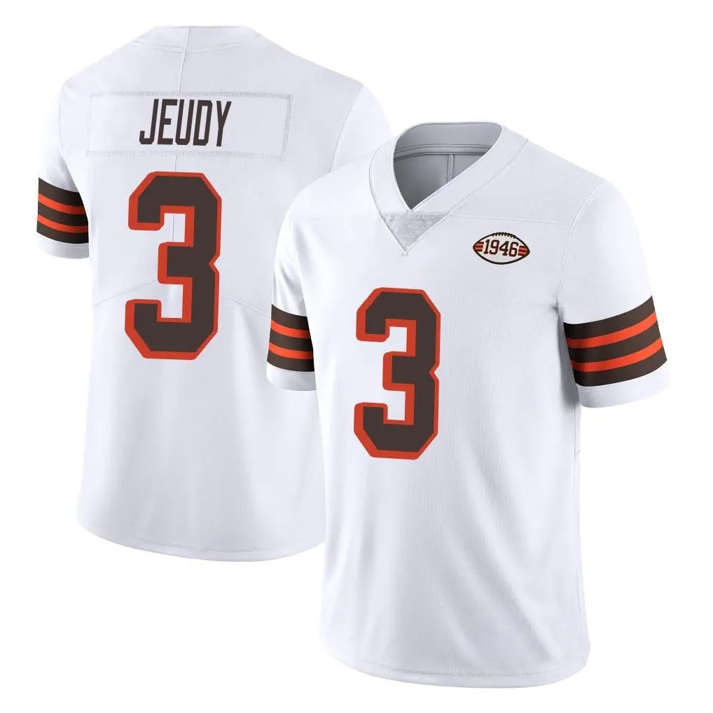 Kooe C.Browns #3 Jerry Jeudy Player White Limited  Vapor 1946 Collection Alternate Game Stitched Jerseys