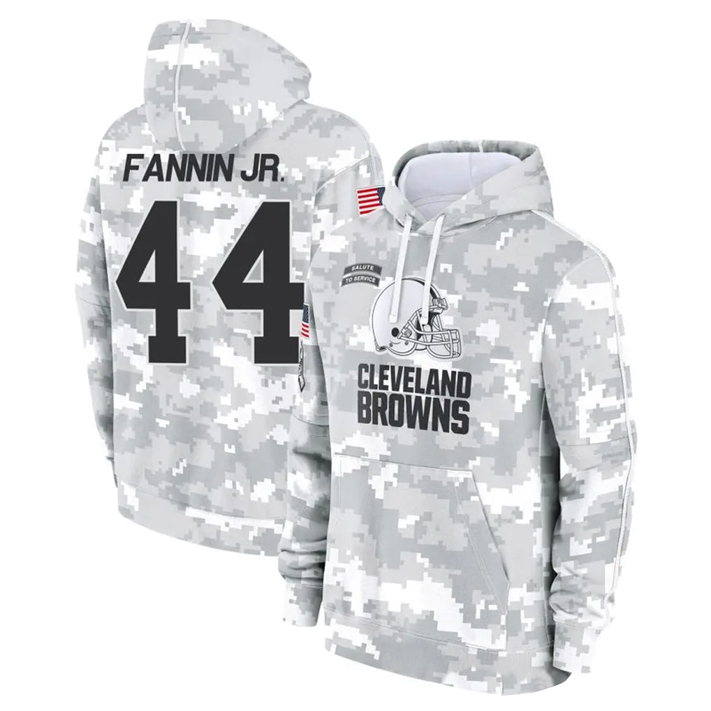 Kooe C.Browns #44 Harold Fannin Jr. Player Arctic Camo Salute to Service Hoodies Limited Game Stitched Jerseys