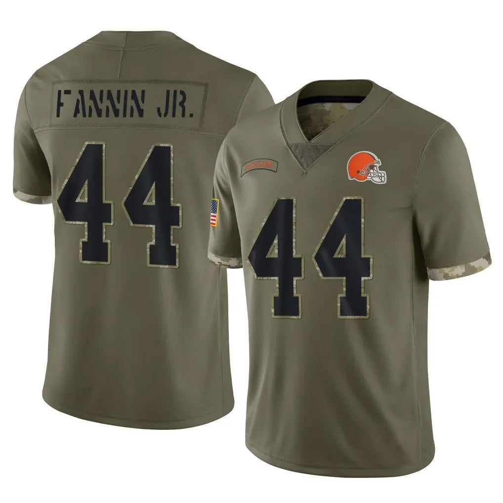 Kooe C.Browns #44 Harold Fannin Jr. Player Olive Salute to Service Limited Game Stitched Jerseys
