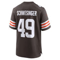 Kooe C.Browns #49 Carson Schwesinger Brown 2025 Draft Game Stitched Jerseys