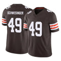 Kooe C.Browns #49 Carson Schwesinger Player Brown Vapor F.U.S.E. Limited Home Game Stitched Jerseys