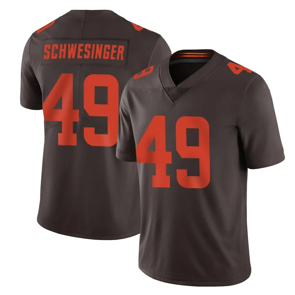 Kooe C.Browns #49 Carson Schwesinger Player Browns Color Rush Limited Home Game Stitched Jerseys