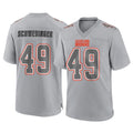 Kooe C.Browns #49 Carson Schwesinger Player Gray Atmosphere Fashion Game Stitched Jerseys