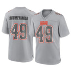Kooe C.Browns #49 Carson Schwesinger Player Gray Atmosphere Fashion Game Stitched Jerseys
