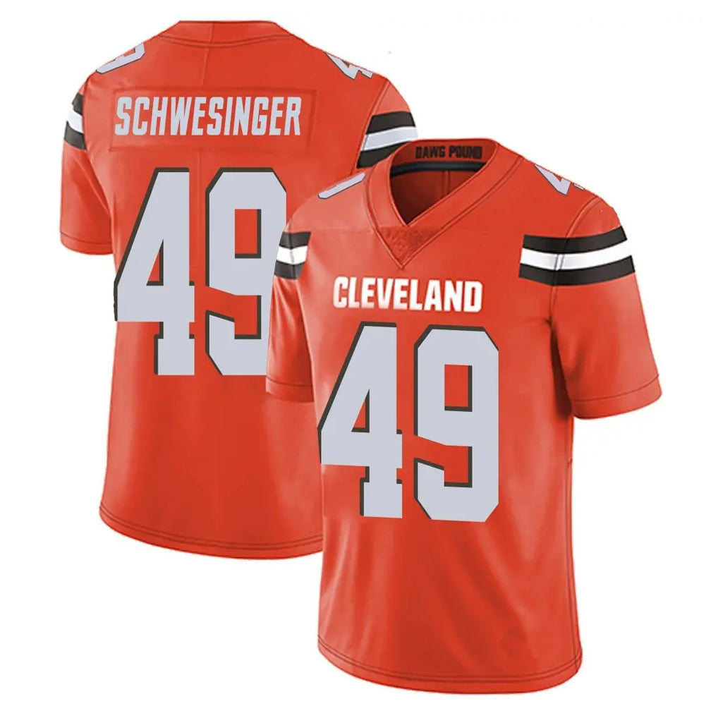 Kooe C.Browns #49 Carson Schwesinger Player Orange Alternate Vapor Untouchable Limited Home Game Stitched Jerseys