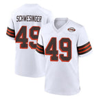 Kooe C.Browns #49 Carson Schwesinger Player White Alternate Home Game Stitched Jerseys