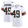 Kooe C.Browns #49 Carson Schwesinger Player White Home Game Stitched Jerseys