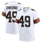 Kooe C.Browns #49 Carson Schwesinger Player White Home Game Stitched Jerseys