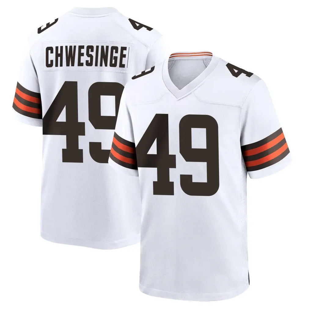 Kooe C.Browns #49 Carson Schwesinger Player White Home Game Stitched Jerseys