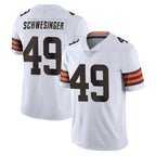 Kooe C.Browns #49 Carson Schwesinger Player White Vapor Untouchable Limited Home Game Stitched Jerseys