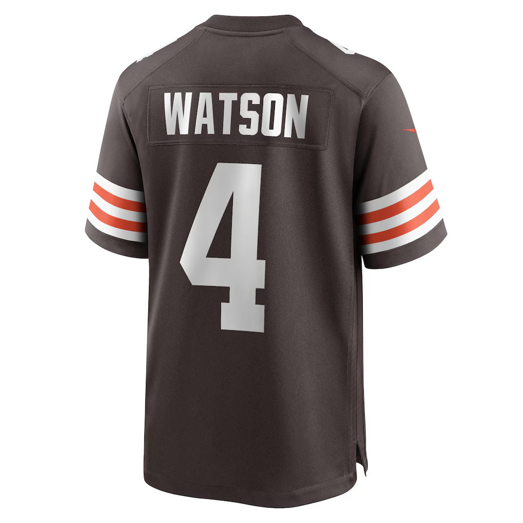 Kooe C.Browns #4 Deshaun Watson Brown Game Stitched Jerseys