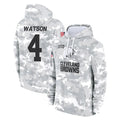 Kooe C.Browns #4 Deshaun Watson Player Arctic Camo Salute to Service Hoodies Limited Game Stitched Jerseys