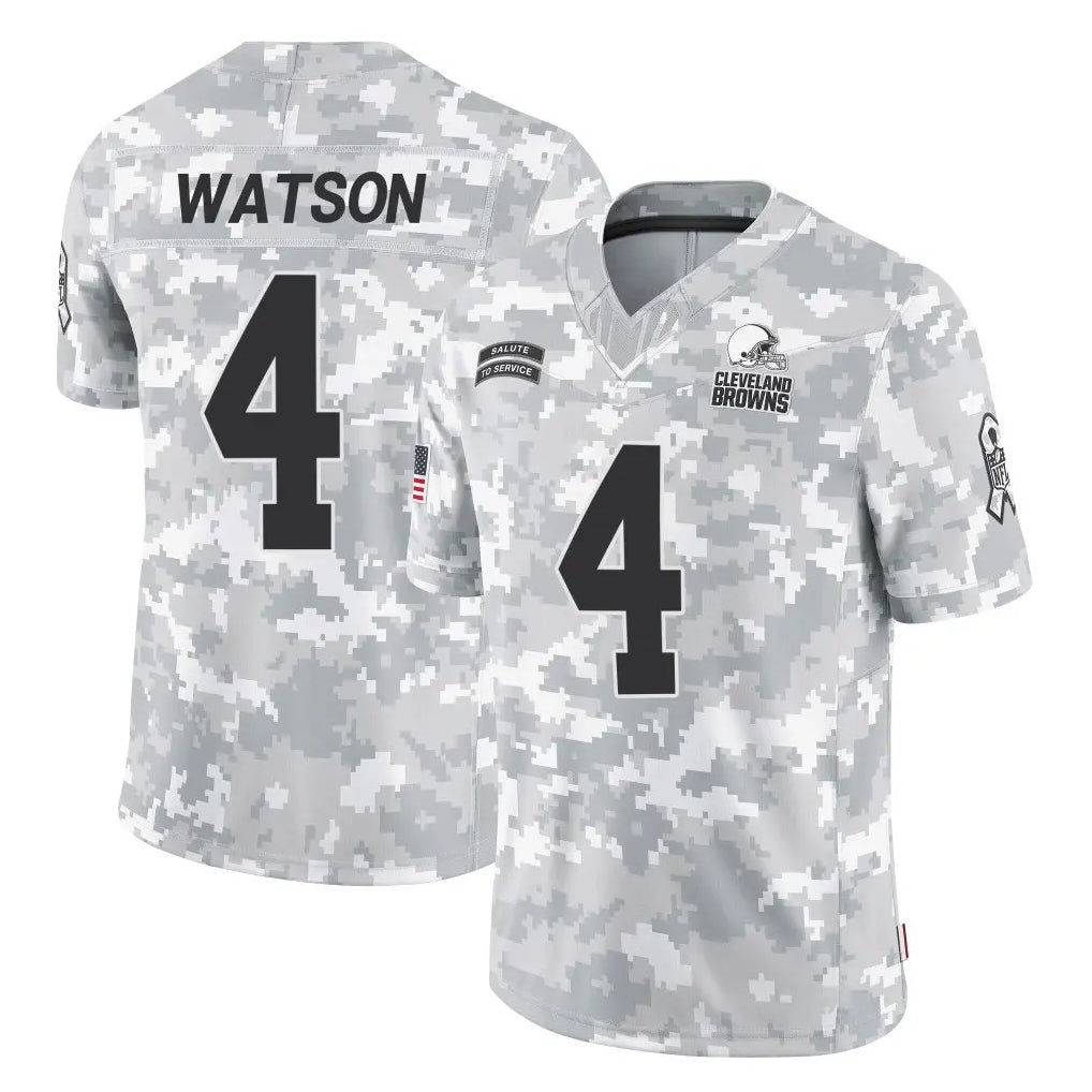 Kooe C.Browns #4 Deshaun Watson Player Arctic Camo Salute to Service Limited Home Game Stitched Jerseys