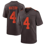 Kooe C.Browns #4 Deshaun Watson Player Brown Alternate Home Game Stitched Jerseys