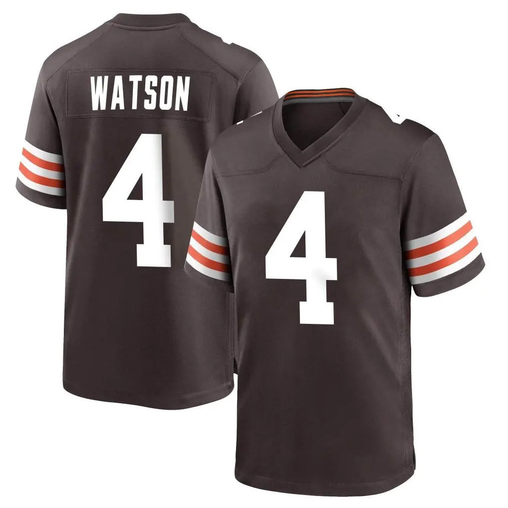 Kooe C.Browns #4 Deshaun Watson Player Brown Home Game Stitched Jerseys