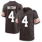 Kooe C.Browns #4 Deshaun Watson Player Brown Home Game Stitched Jerseys