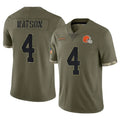 Kooe C.Browns #4 Deshaun Watson Player Olive Salute to Service Limited Game Stitched Jerseys