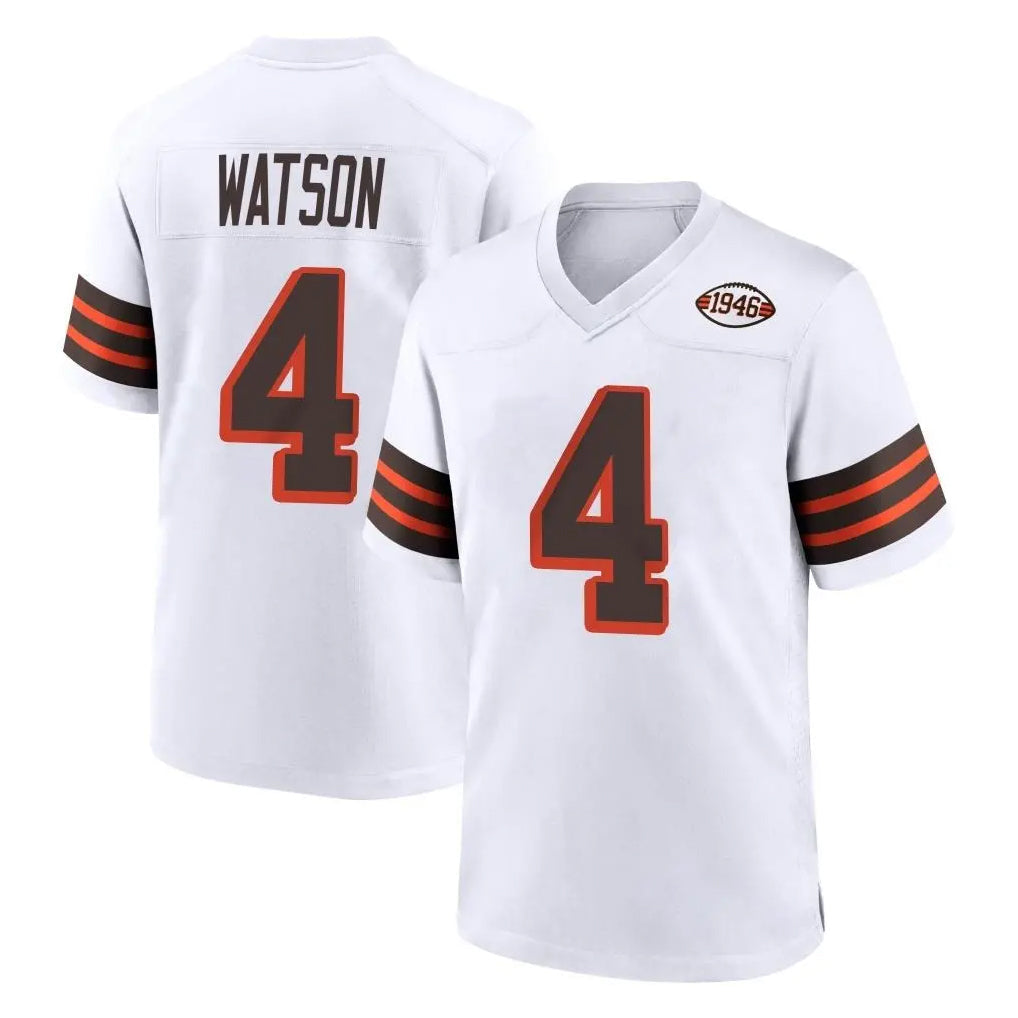 Kooe C.Browns #4 Deshaun Watson Player White Alternate Home Game Stitched Jerseys