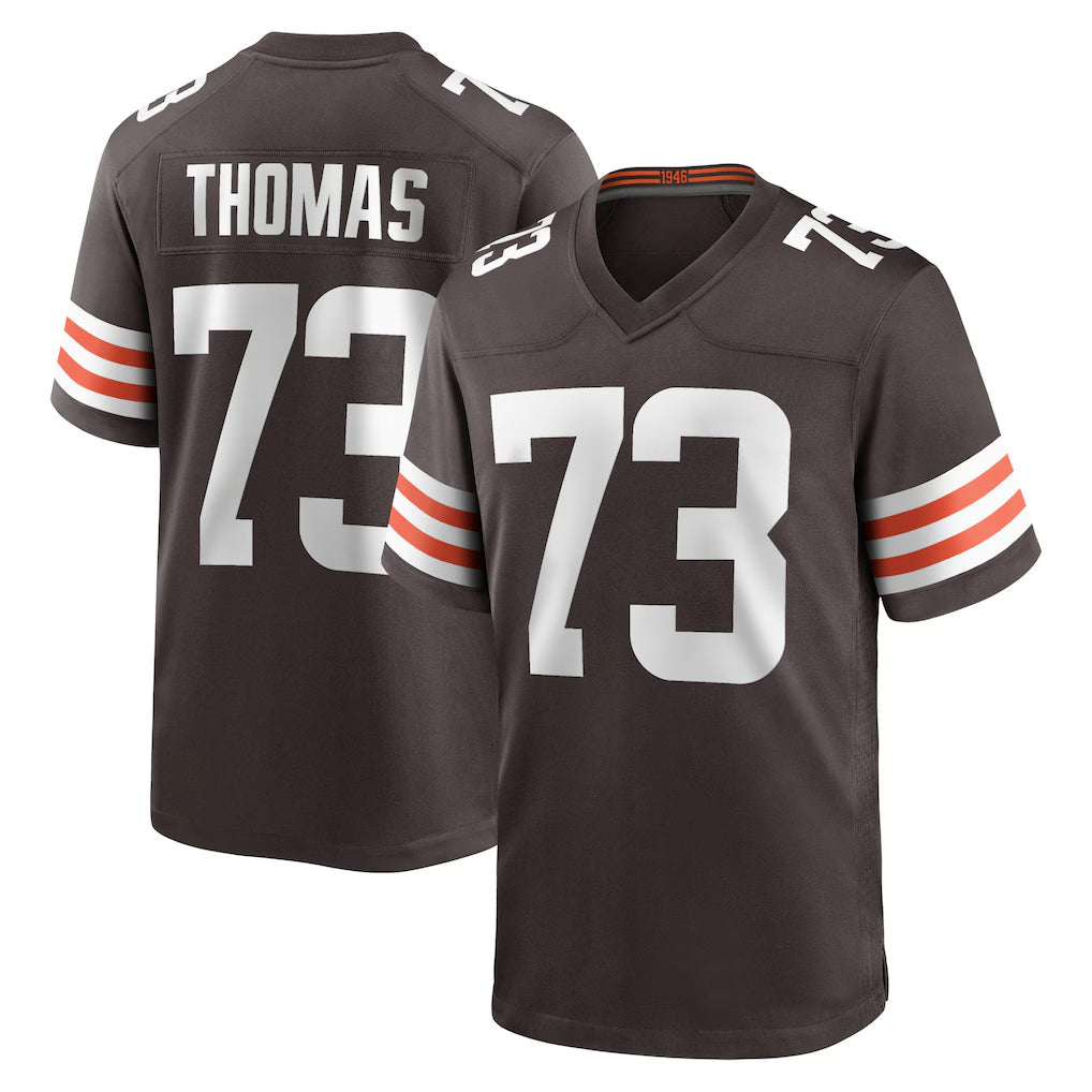 Kooe C.Browns #73 Joe Thomas Player Brown Home Game Stitched Jerseys