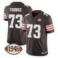 Kooe C.Browns #73 Joe Thomas Player Brown Vapor F.U.S.E. Limited Home Game Stitched Jerseys