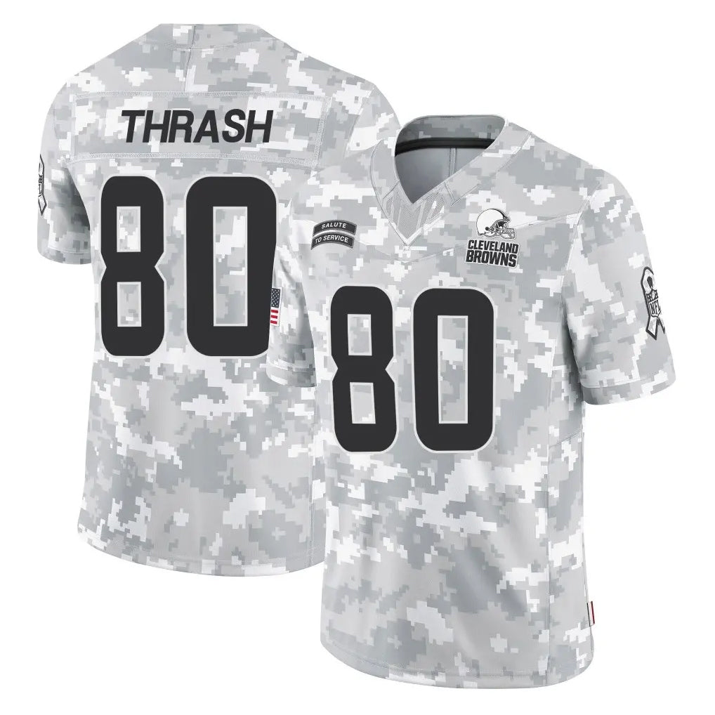 Kooe C.Browns #80 Jamari Thrash Player Arctic Camo Salute to Service Limited Home Game Stitched Jerseys
