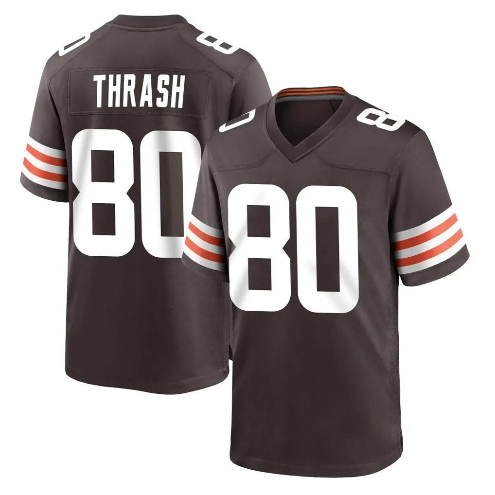 Kooe C.Browns #80 Jamari Thrash Player Brown Home Game Stitched Jerseys