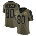 Kooe C.Browns #80 Jamari Thrash Player Olive Salute to Service Limited Home Game Stitched Jerseys