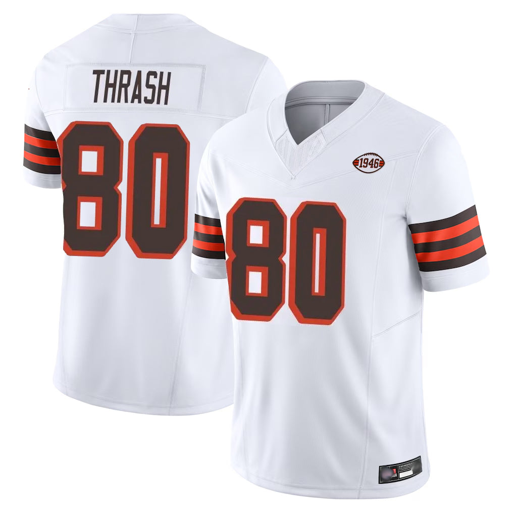 Kooe C.Browns #80 Jamari Thrash Player White Limited Vapor F.U.S.E. Alternate Game Stitched Jerseys