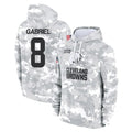Kooe C.Browns #8 Dillon Gabriel Player Arctic Camo Salute to Service Hoodies Limited Game Stitched Jerseys