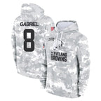 Kooe C.Browns #8 Dillon Gabriel Player Arctic Camo Salute to Service Hoodies Limited Game Stitched Jerseys