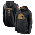 Kooe C.Browns #8 Dillon Gabriel Player Black Salute to Service Pullover Hoodies Limited Stitched Jerseys