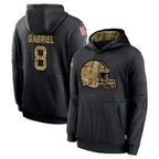 Kooe C.Browns #8 Dillon Gabriel Player Black Salute to Service Pullover Hoodies Limited Stitched Jerseys