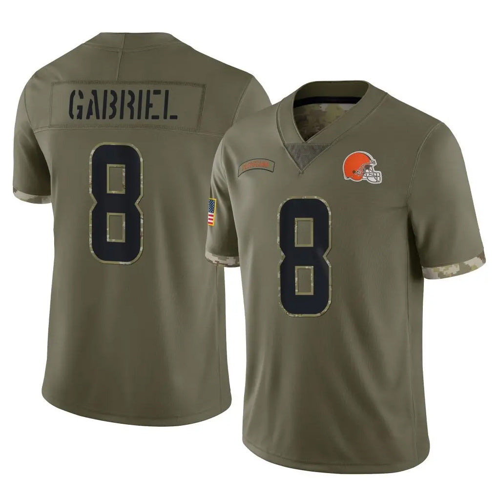 Kooe C.Browns #8 Dillon Gabriel Player Olive Salute to Service Limited Game Stitched Jerseys