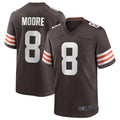 Kooe C.Browns #8 Elijah Moore Brown Game Retired Player Jersey American Stitched Jerseys