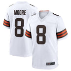 Kooe C.Browns #8 Elijah Moore White Game Retired Player Jersey American Stitched  Jerseys