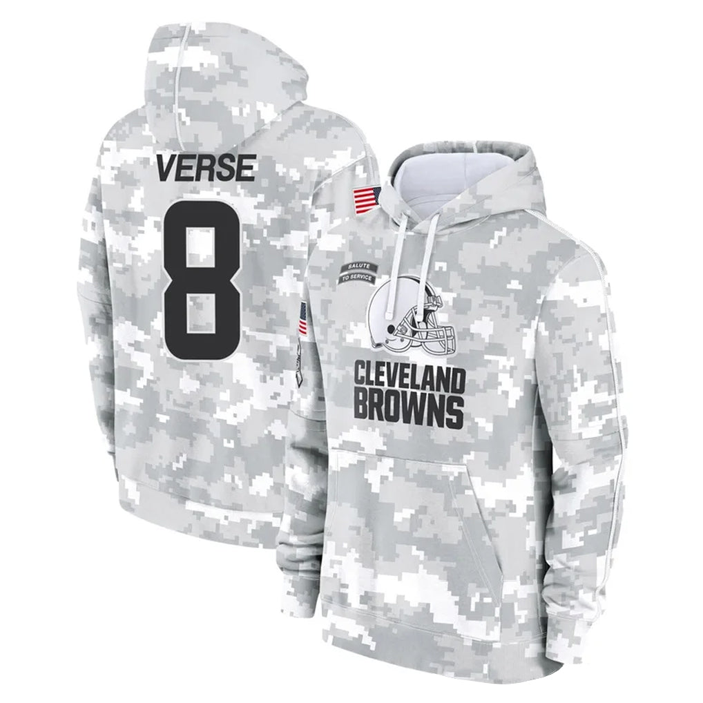 Kooe C.Browns #8 Jared Verse Player Arctic Camo Salute to Service Hoodies Limited Game Stitched Jerseys