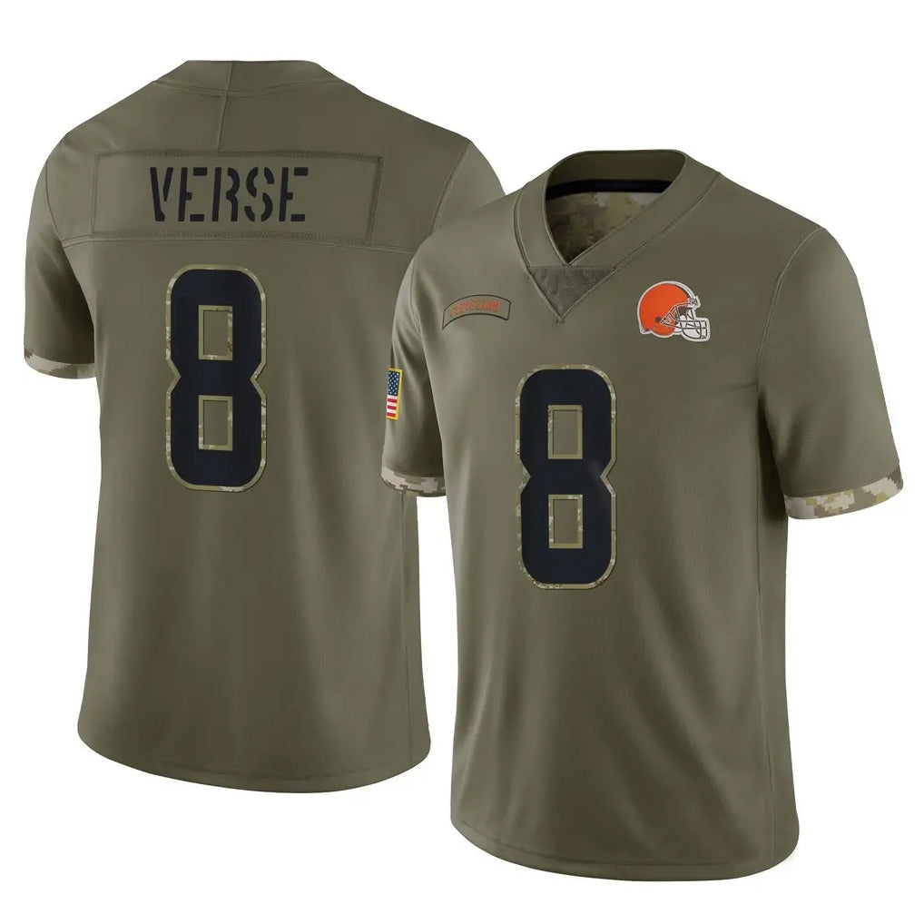 Kooe C.Browns #8 Jared Verse Player Olive Salute to Service Limited Game Stitched Jerseys