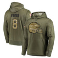 Kooe C.Browns #8 Jared Verse Player Olive Salute to Service Pullover Hoodies Home Game Stitched Jerseys