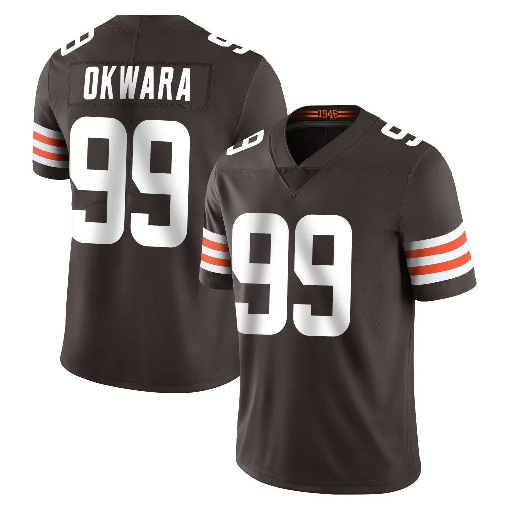 Kooe C.Browns #99 Julian Okwara Player Brown Color Vapor Untouchable Limited Home Game Stitched Jerseys